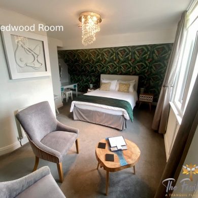 Our Penthouse Redwood Room with Kingsize bed and Views across Morecombe Bay and the Lake district